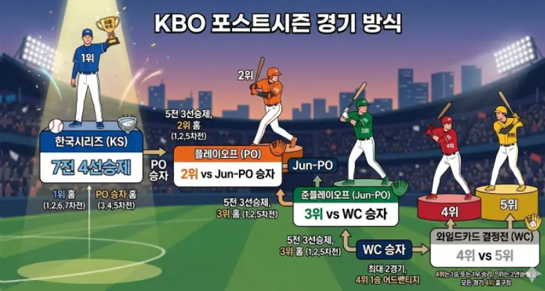 KBO 포스트시즌(가을야구) 단계별 경기 수와 방식