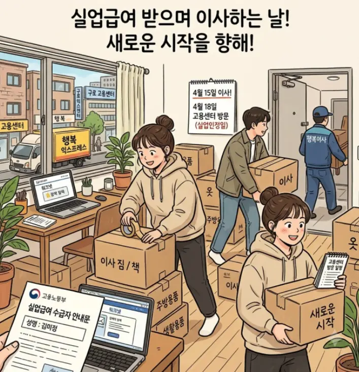 실업급여를-받는-도중에-거주지를-이사하게-되었을-때