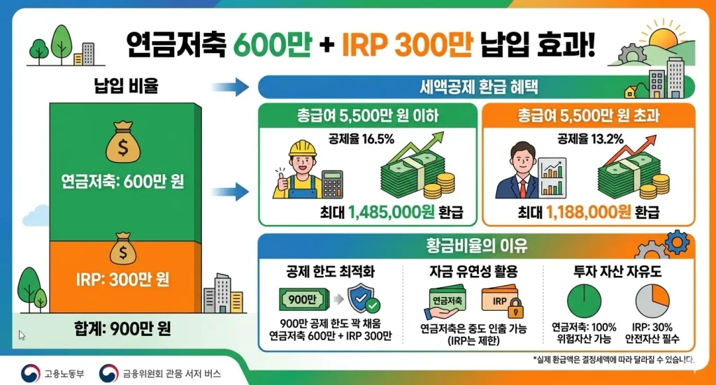 연금-저축-600만원과-IRP-300만원을-납입