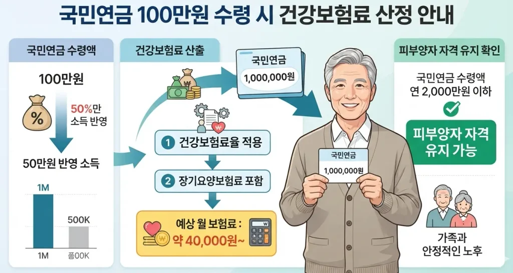 국민연금-100만원-건강보험료